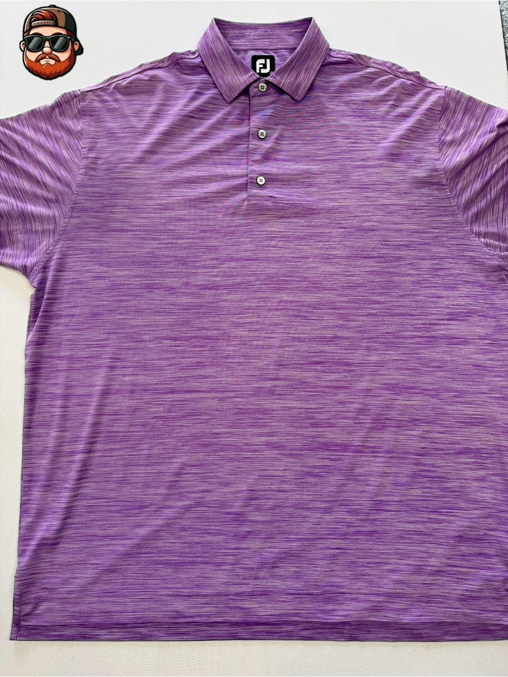 FootJoy Men's FJ Performance Polo Shirt 2XL Purple, Short Sleeve, Golf